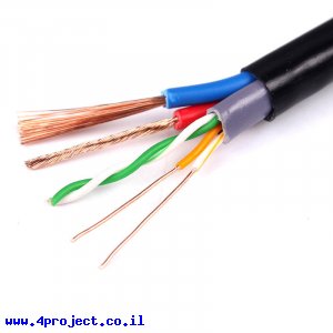 כבל עם 2 זוגות שזורים + 2x0.75mm2 - לפי מטר