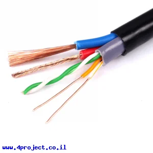 כבל עם 2 זוגות שזורים + 2x0.75mm2 - לפי מטר