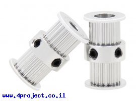 תמונה של מוצר גלגלת רצועת תזמון GT2 6mm כפולה לציר 5 מ"מ - 20 שיניים