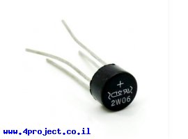 תמונה של מוצר גשר דיודות 2W06 - 600V/2A