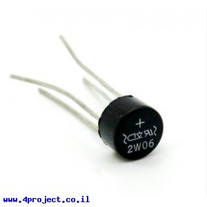 גשר דיודות 2W06 - 600V/2A