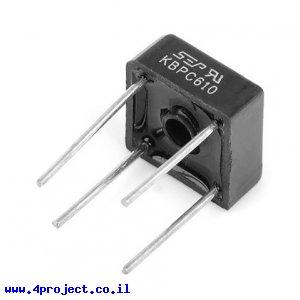 גשר דיודות KBPC610 - 1000V/6A