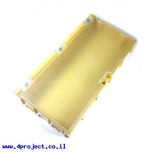 קופסה מודולרית לאחסון רכיבים - 125x63x21.5 מ"מ - צהוב