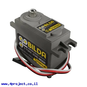 מנוע סרוו (סטנדרטי) סדרת 2000 של goBILDA - דגם 25-502 (כוח, 5 סיבובים)