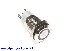 תמונה של מוצר כפתור מתכתי 16 מ"מ - לחיצה רגעית - ירוק