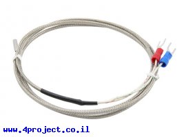 תמונה של מוצר חיישן טמפרטורה K-Type אורך 1 מטר - קצה בצורת גליל