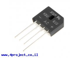 תמונה של מוצר גשר דיודות KBU610 - 1000V/6A
