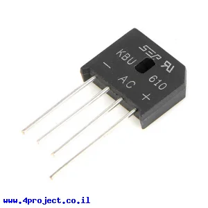 גשר דיודות KBU610 - 1000V/6A
