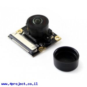 מצלמה לכרטיס Raspberry PI, פוקוס מתכוונן, זווית ראיה 200 מעלות - 5MP