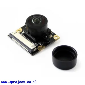 מצלמה לכרטיס Raspberry PI, פוקוס מתכוונן, זווית ראיה 200 מעלות - 5MP