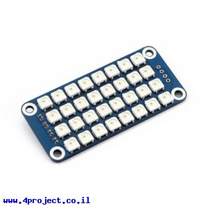 מטריצת לדים 8x4 RGB ל-Raspberry PI