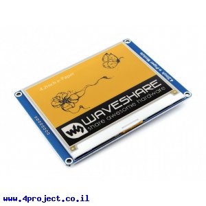 מסך E-Ink ל-3 צבעים (צהוב, שחור, לבן), גודל 4.2", רזולוציה 400x300