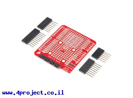 תמונה של מוצר מגן Arduino Uno עם חיבורים למערכת Qwiic