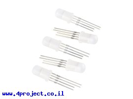 תמונה של מוצר לד 5 מ"מ RGB מט עם דוחף זרם WS2811 - חבילה של 5