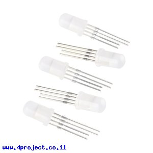 לד 5 מ"מ RGB מט עם דוחף זרם WS2811 - חבילה של 5