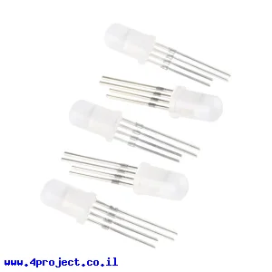 לד 5 מ"מ RGB מט עם דוחף זרם WS2811 - חבילה של 5