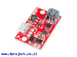 תמונה של מוצר מטען סוללות LiPoly תא אחד + ממיר מתח 5V/1A
