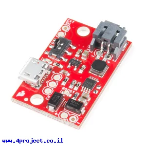 מטען סוללות LiPoly תא אחד + ממיר מתח 5V/1A