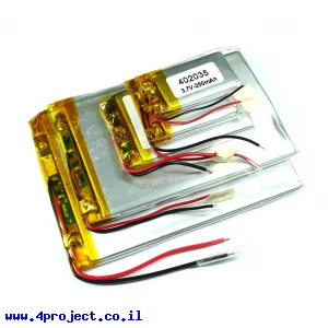 סוללה - LiPoly 3.7V/560mAh/2C
