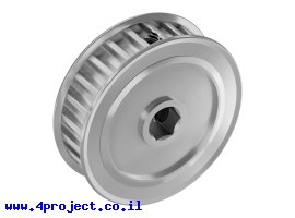 תמונה של מוצר גלגלת רצועת תזמון 5mm HTD לציר REX 8 מ"מ - 24 שיניים