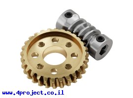 תמונה של מוצר גלגל שיניים חלזוני ל-goBILDA, ציר 8 מ"מ REX, ערכה עם יחס העברה 1:28