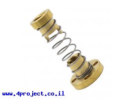 תמונה של מוצר אום לבורג הנעה 8mm, תנועה של 2 מ"מ לסיבוב - קפיץ למניעת backlash (סין)