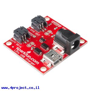 מטען סוללות LiPoly תא אחד - USB