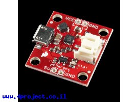 תמונה של מוצר מטען סוללות LiPoly תא אחד + ממיר מתח 3.3/5V - גרסה קודמת