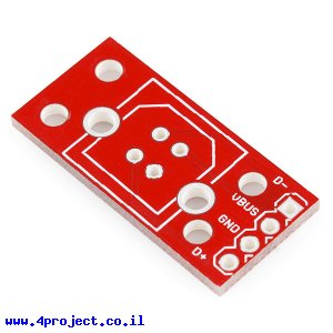 כרטיסון למחבר USB-B נקבה - עומד