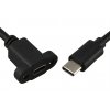 כבל USB להתקנה על פנל - USB-C נקבה ל-USB-C זכר - 30 ס"מ