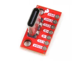 תמונה של מוצר כרטיסון עם מחבר USB-C 2.0 נקבה, אנכי - SparkFun