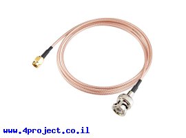 תמונה של מוצר כבל מתאם BNC זכר ל-SMA זכר - 1 מטר, RG136