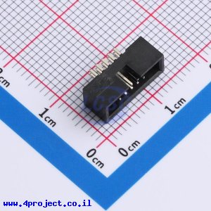 מחבר זכר 2x5 לכבל שטוח, מרווח 1.27 מ"מ