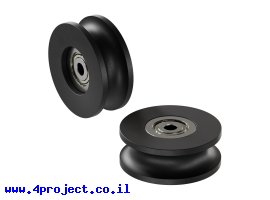תמונה של מוצר גלגל U-Wheel לפרופיל Rail-Channel לציר 4 מ"מ - חבילה של 2