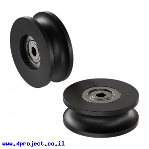 גלגל U-Wheel לפרופיל Rail-Channel לציר 4 מ"מ - חבילה של 2