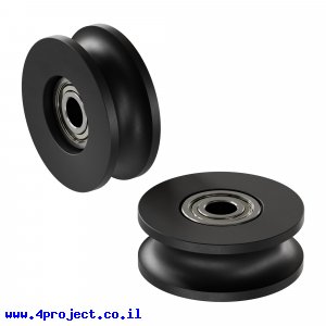 גלגל U-Wheel לפרופיל Rail-Channel לציר 6 מ"מ - חבילה של 2