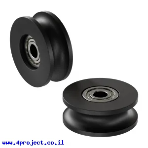 גלגל U-Wheel לפרופיל Rail-Channel לציר 6 מ"מ - חבילה של 2