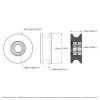 גלגל U-Wheel לפרופיל Rail-Channel לציר 8 מ"מ - חבילה של 2