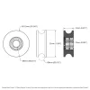 גלגל U-Wheel לפרופיל Rail-Channel לציר 8 מ"מ - חבילה של 2