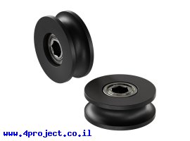 תמונה של מוצר גלגל U-Wheel לפרופיל Rail-Channel לציר 8 מ"מ REX - חבילה של 2