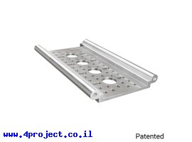תמונה של מוצר פרופיל אלומיניום Rail-Channel סדרה 1122 - אורך 120 מ"מ, 4 חורים