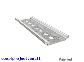 תמונה של מוצר פרופיל אלומיניום Rail-Channel סדרה 1122 - אורך 192 מ"מ, 7 חורים