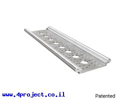 תמונה של מוצר פרופיל אלומיניום Rail-Channel סדרה 1122 - אורך 216 מ"מ, 8 חורים