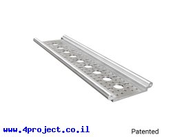 תמונה של מוצר פרופיל אלומיניום Rail-Channel סדרה 1122 - אורך 240 מ"מ, 9 חורים
