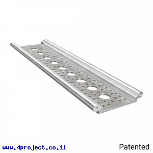 פרופיל אלומיניום Rail-Channel סדרה 1122 - אורך 240 מ"מ, 9 חורים