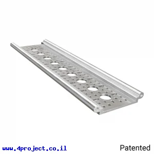 פרופיל אלומיניום Rail-Channel סדרה 1122 - אורך 240 מ"מ, 9 חורים