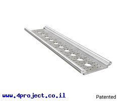 תמונה של מוצר פרופיל אלומיניום Rail-Channel סדרה 1122 - אורך 264 מ"מ, 10 חורים