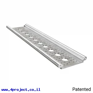 פרופיל אלומיניום Rail-Channel סדרה 1122 - אורך 264 מ"מ, 10 חורים