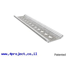 תמונה של מוצר פרופיל אלומיניום Rail-Channel סדרה 1122 - אורך 288 מ"מ, 11 חורים