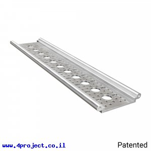פרופיל אלומיניום Rail-Channel סדרה 1122 - אורך 288 מ"מ, 11 חורים